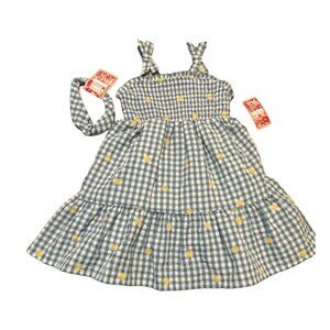 B'tween Blue Gingham Baby Dress & Headband Set - 24MO Cotton New With Tags!